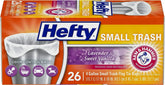 Hefty Small Trash Bags, Flap Tie, Lavender & Sweet Vanilla Scent, 4 Gallon, 26 Count
