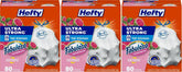 Hefty Ultra Strong 13 Gallon Trash Bags, Tall Kitchen Trash Bag's 13 Gallon Size, Resist Leaks, Punctures, and Rips, Continuous Odor Control, White, Fabuloso Watermelon Scent, 80 Bag's (Pack of 3)