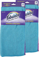 Fabuloso Microfiber Cleaning Cloths for Home & Car, 13x13, 8 Ct, 2-Pack | Lint-free, scratch-free, reusable rags for glass, kitchen, and wood, machine washable for repeated use