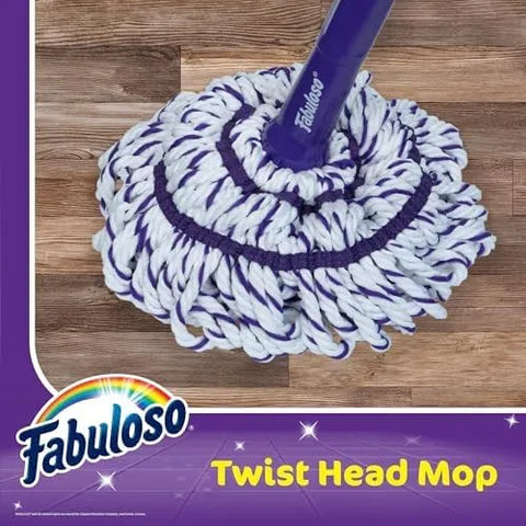 Fabuloso Self-Wringing Twist Mop, 53 Inch | Removable washable head, non-scratch scrubber strip, ideal for hardwood tile and vinyl floors
