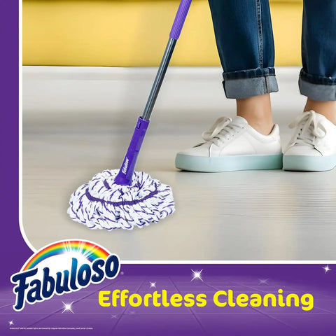 Fabuloso Self-Wringing Twist Mop, 53 Inch | Removable washable head, non-scratch scrubber strip, ideal for hardwood tile and vinyl floors