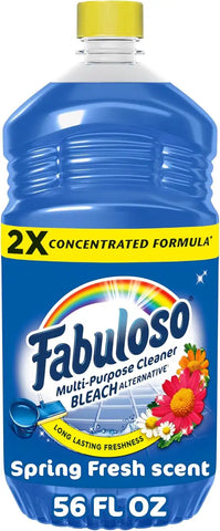 Fabuloso 2X All-Purpose Cleaner, Spring Fresh Scent, 56 fl oz | No Rinse Floor Cleaner, Long-Lasting Freshness, All-Purpose Cleaner, Concentrated Formula, Everyday Cleaning, Multi-Surface