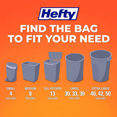 Hefty 4 Gallon Small Trash Bags, White, Fabuloso Lavender Scent, 34ct | Drawstring Closure, 4G Small White Trash Bags for Bathrooms, Dorm Rooms, Home Offices, Scented, Continuous Odor Control
