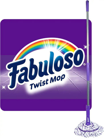 Fabuloso Self-Wringing Twist Mop, 53 Inch | Removable washable head, non-scratch scrubber strip, ideal for hardwood tile and vinyl floors
