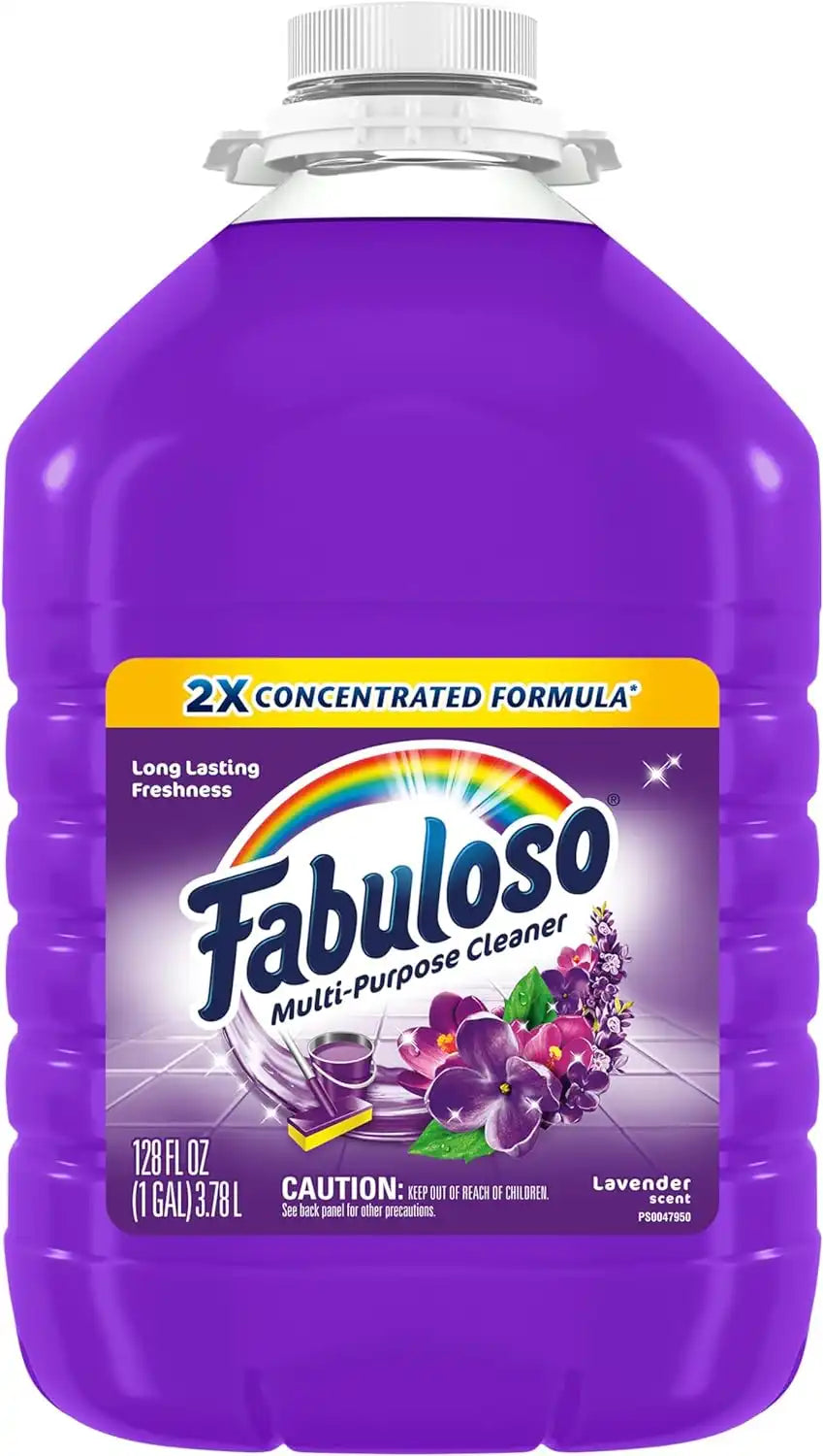 Fabuloso 2X Multi-Purpose Cleaner, Lavender Scent, 128 fl oz | No Rinse Floor Cleaner, Long-Lasting Freshness, Multi-Purpose Cleaner, Concentrated Formula, Everyday Cleaning, No Residue