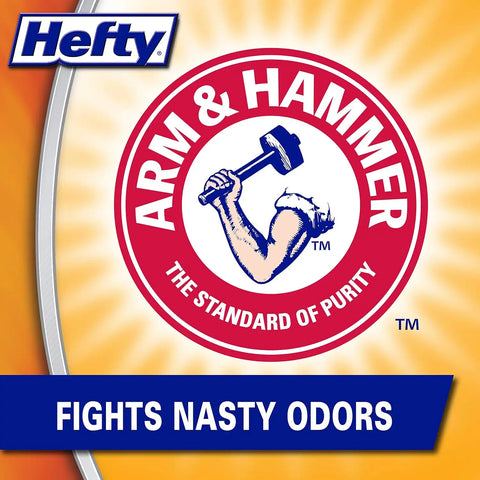 Hefty Small Garbage Bags,Flap Tie,Lavender & Sweet Vanilla Scent,4 Gallon,26 Count (Pack of 12)