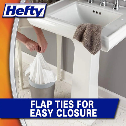 Hefty Small Garbage Bags, Flap Tie, Tropical Paradise Scent, 4 Gallon, 26 Count