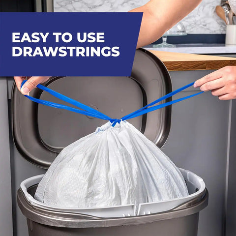 Hefty Ultra Strong 13 Gal Kitchen Trash Bags, Fabuloso Watermelon, 80ct | 13G Tall White Trash Bags with Drawstrings for Kitchen and Home Use, Resists Leaks, Punctures, Rips, Continuous Odor Control