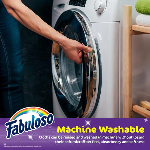 Fabuloso Microfiber Cleaning Cloths, Purple, 13x13 in, 12 Count