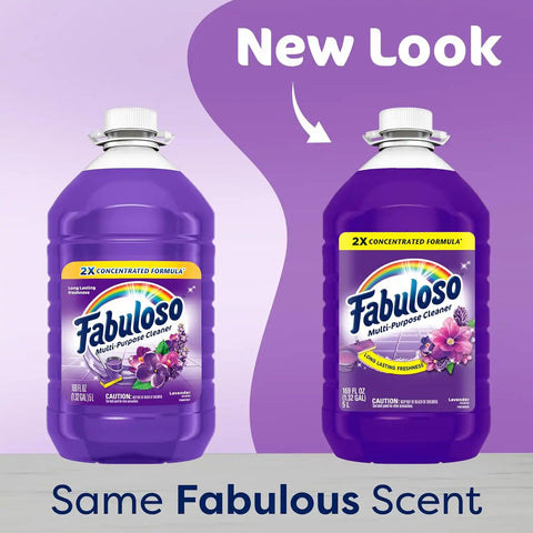 Fabuloso 2X All-Purpose Cleaner, Lavender Scent, 169 fl oz | No Rinse Floor Cleaner, Long-Lasting Freshness, Multi-Purpose Cleaner, Concentrated Formula, Everyday Cleaning, No Residue
