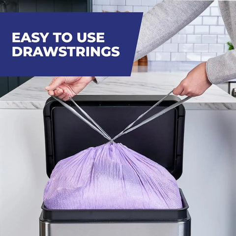 Hefty Ultra Strong 13 Gallon Trash Bags, Tall Kitchen Trash Bags 13 Gallon Size, Resist Leaks, Punctures, and Rips, Continuous Odor Control, Purple, Fabuloso Scent,(Pack of 220)
