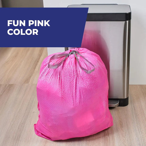 Hefty Ultra Strong 13 Gal Pink Kitchen Trash Bags, Watermelon Scent, 110ct | Bulk Pack, 13G Tall Pink Trash Bags with Drawstrings for Kitchen, Resists Leaks, Continuous Odor Control, Fabuloso Watermelon